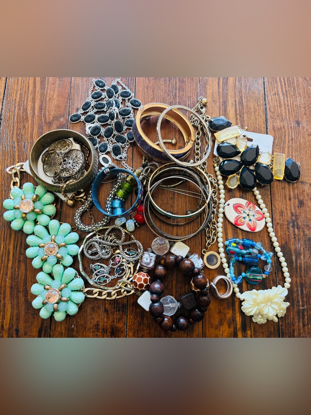 Assorted Costume Jewelry Lot -Almost 3lbs in Glass Jar